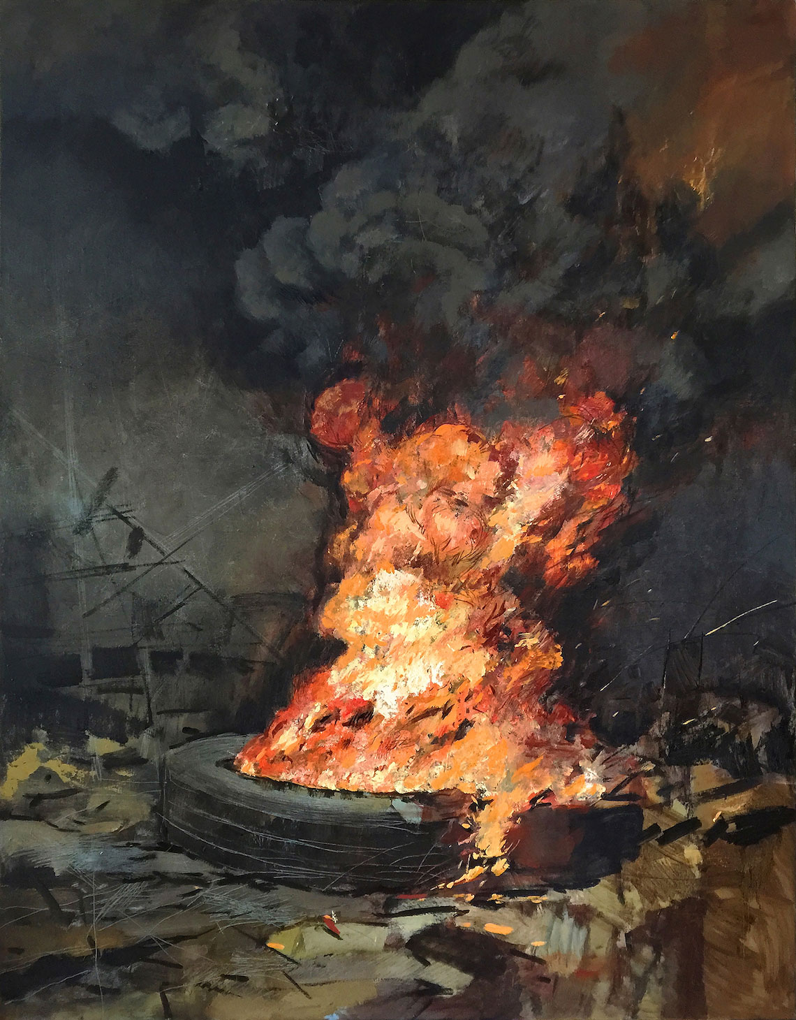Coşkun Sami, "Katı Olan Herşey", 2014. Tuval üzerine yağlı boya, 146 x 114 cm. Coşkun Sami, "Katı Olan Herşey", 2014. Tuval üzerine yağlı boya, 146 x 114 cm.